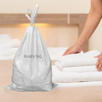 50pcs Disposable Hotel Laundry Bags with Drawstring for Travel and Home