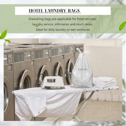 50pcs Disposable Hotel Laundry Bags with Drawstring for Travel and Home