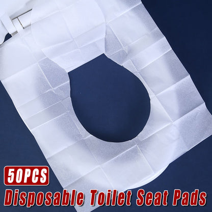 50pcs Flushable Toilet Seat Pads Water Soluble Travel