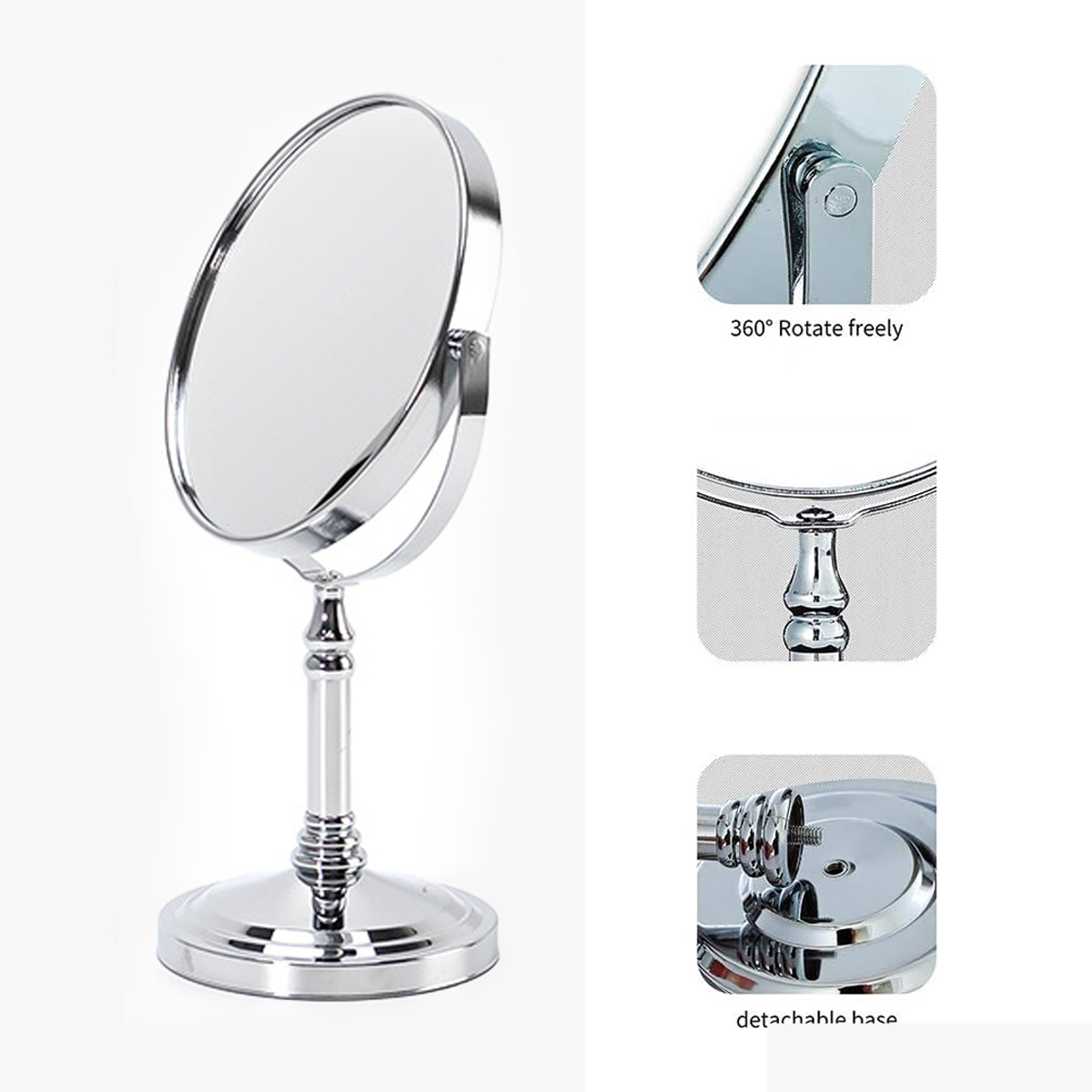 Double Sided Table Top Vanity Mirror Magnifying Cosmetic Mirror