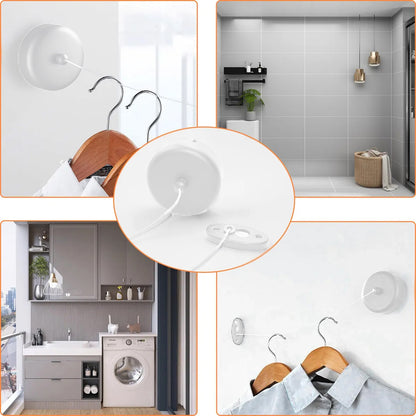 2.8m Stainless Retractable Clothesline Wall Mounted