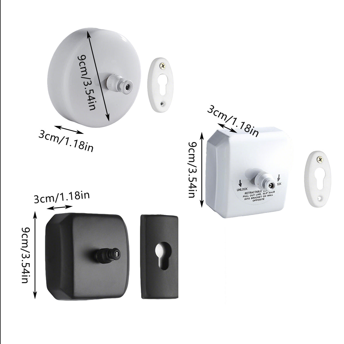 2.8m Stainless Retractable Clothesline Wall Mounted