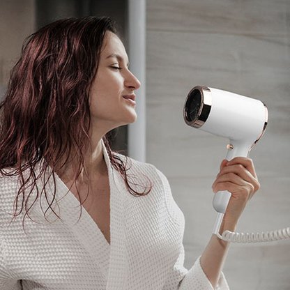 Wall-Mounted Hair Dryer with Holder for Efficient Drying