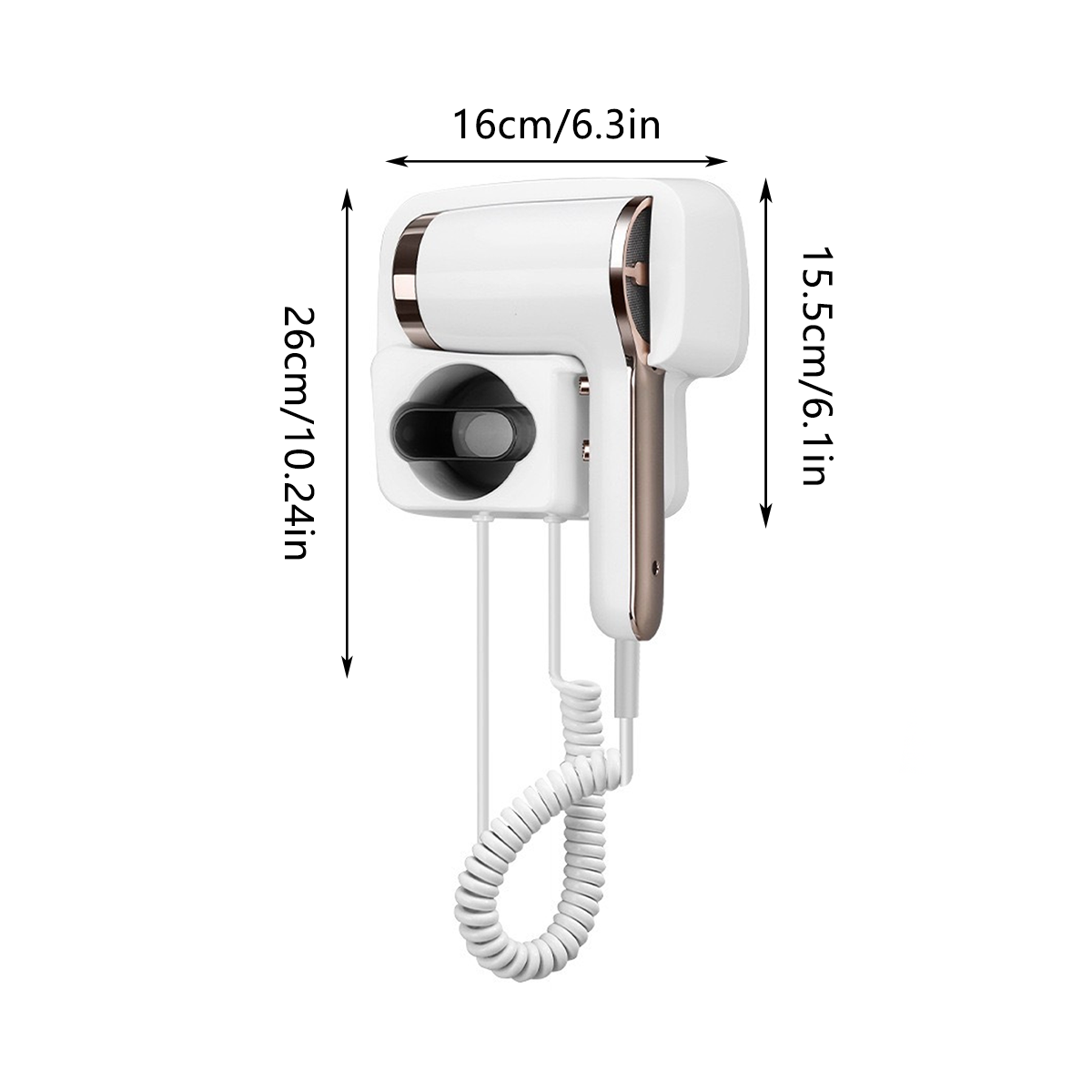 Wall-Mounted Hair Dryer with Holder for Efficient Drying