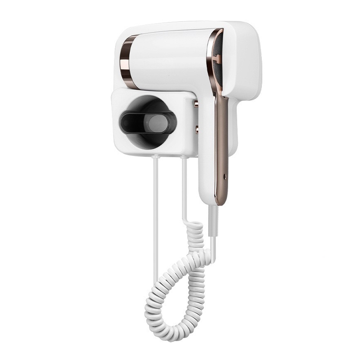Wall-Mounted Hair Dryer with Holder for Efficient Drying