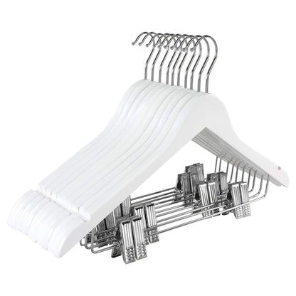 10pcs Wooden Clip Hangers Non Slip for Skirts and Trousers