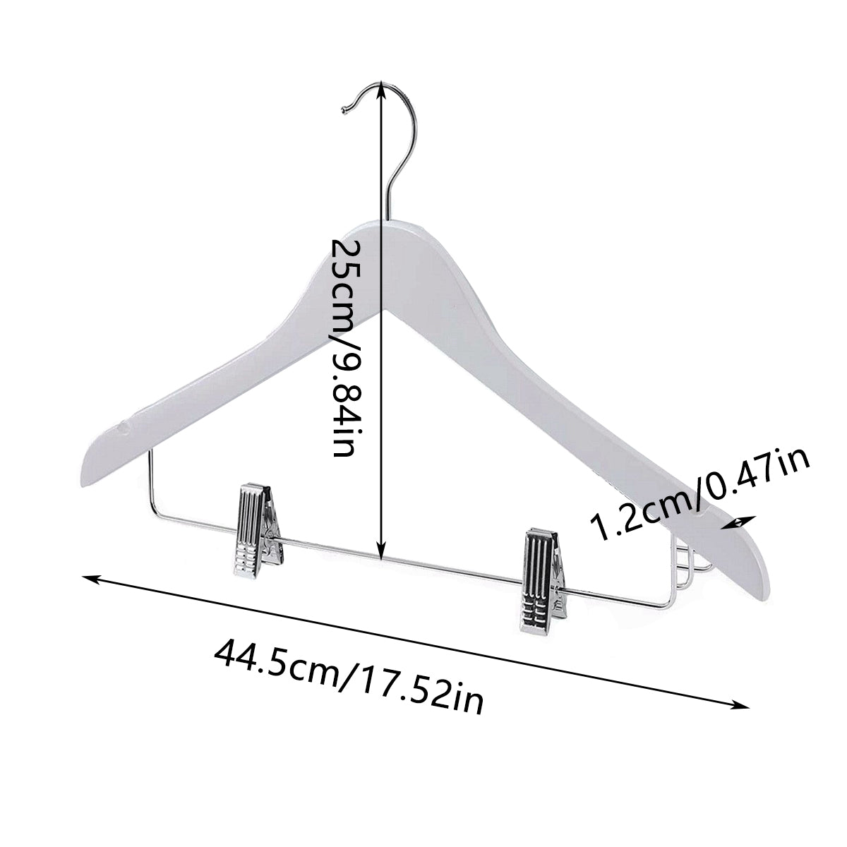 10pcs Wooden Clip Hangers Non Slip for Skirts and Trousers
