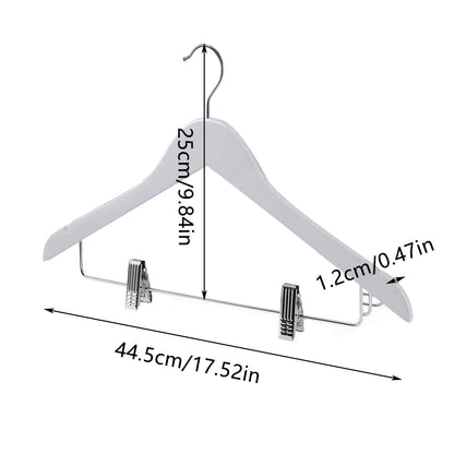 10pcs Wooden Clip Hangers Non Slip for Skirts and Trousers