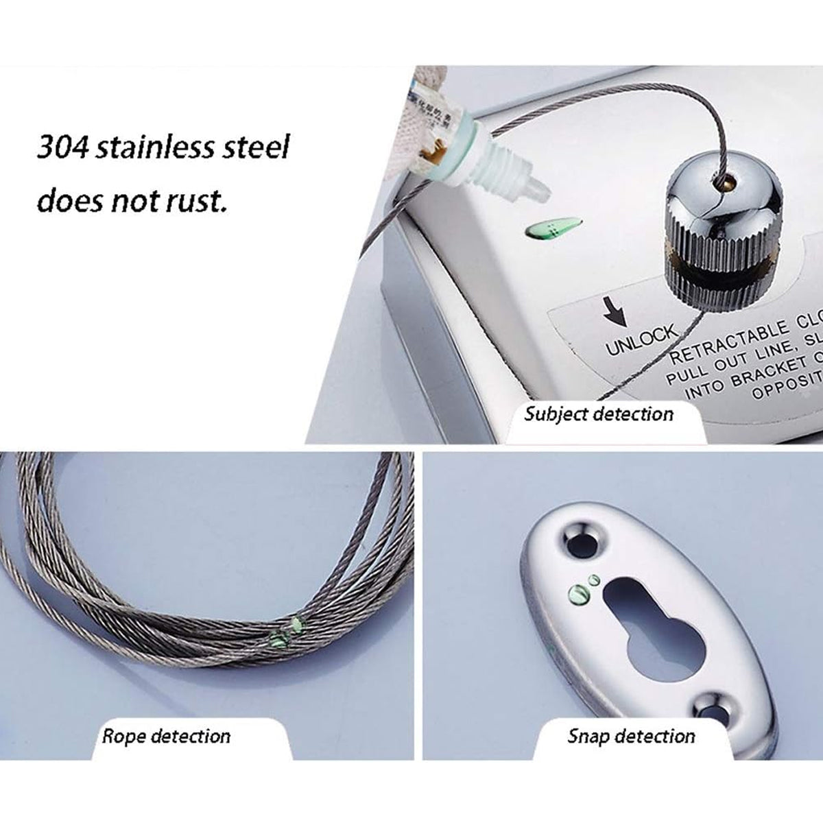 Retractable Indoor Clothesline 2.8m Stainless Steel Wire