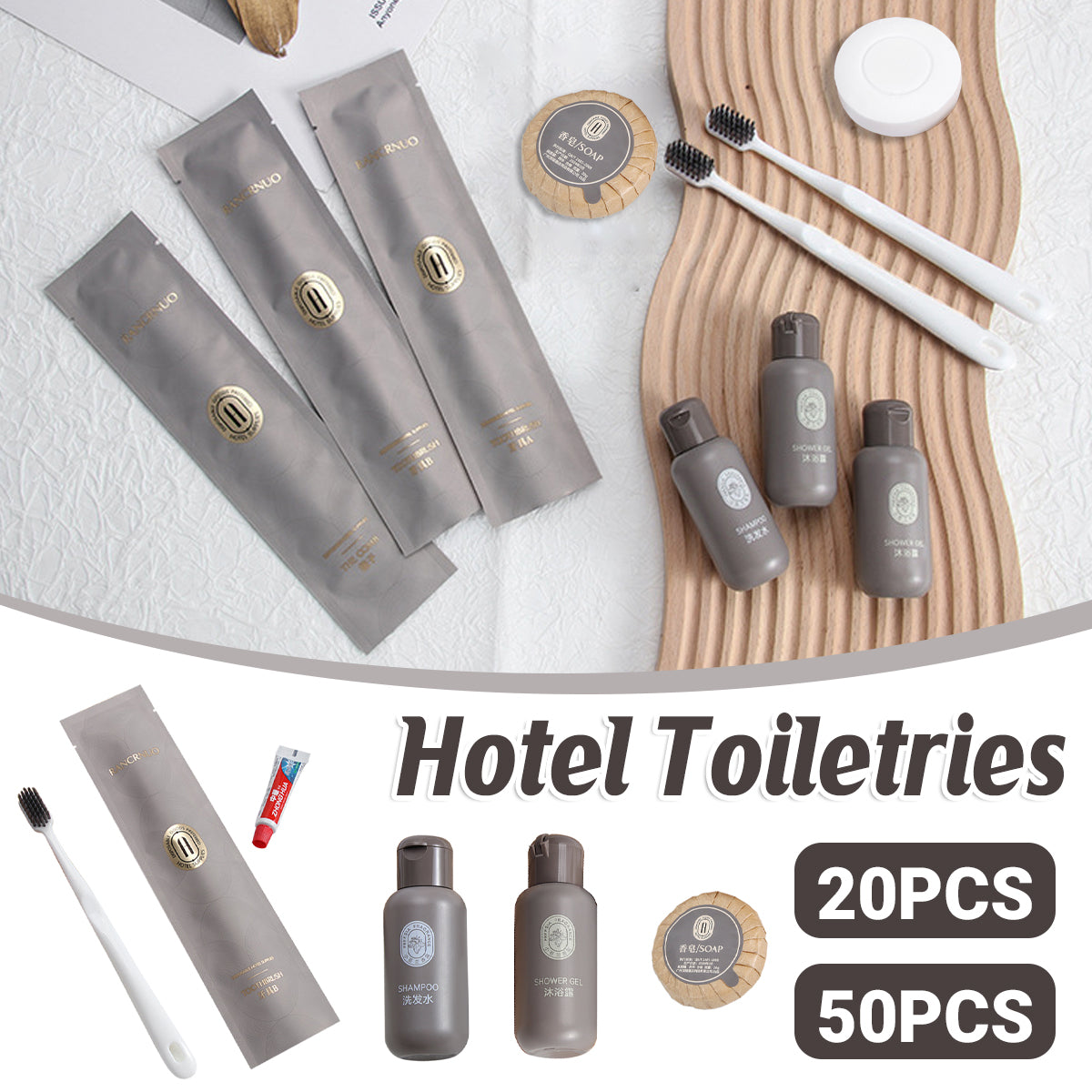 Hotel Toiletries Bulk Packs Toothbrush Shampoo Soap Options