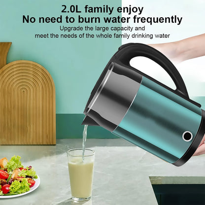2L Smart Stainless Steel Electric Kettle with Cool Touch Body