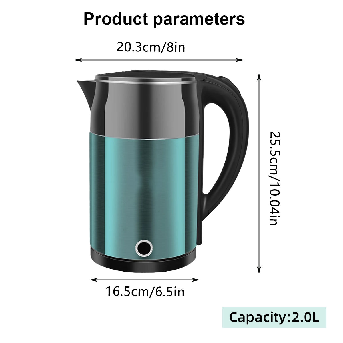 2L Smart Stainless Steel Electric Kettle with Cool Touch Body