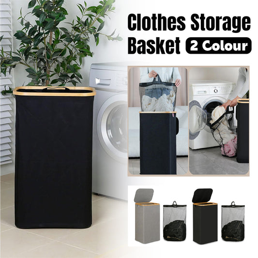 Large Laundry Basket with Lid and Removable Inner Bag