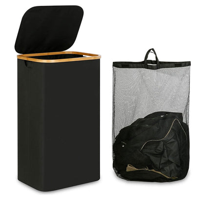 Large Laundry Basket with Lid and Removable Inner Bag