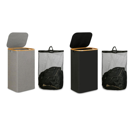 Large Laundry Basket with Lid and Removable Inner Bag