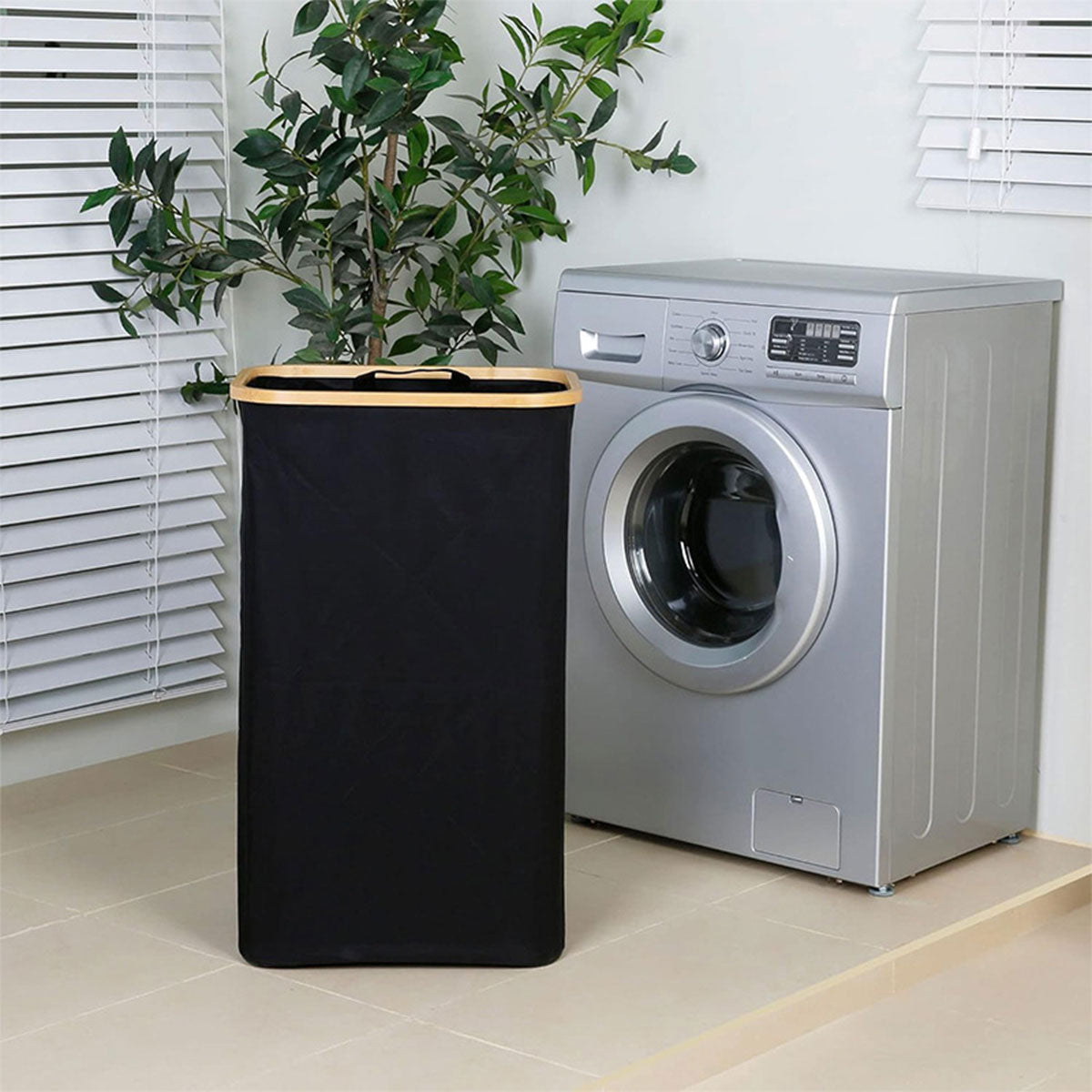 Large Laundry Basket with Lid and Removable Inner Bag