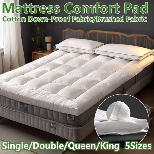 Hotel Mattress Comfort Pad Waterproof Box Quilted White