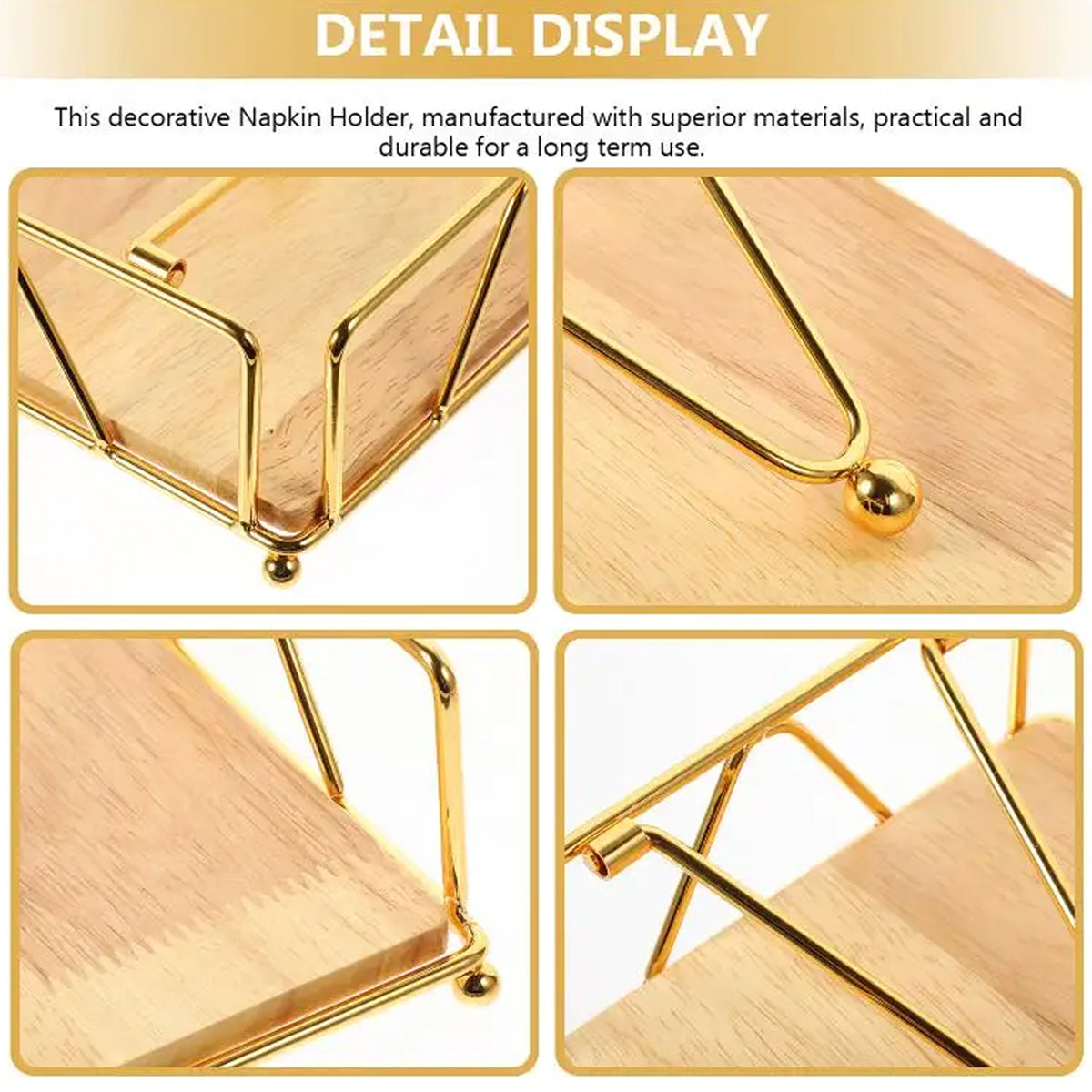 Wrought Iron Napkin Holder Square Serviette Rack Organiser Kitchen Serving Bar