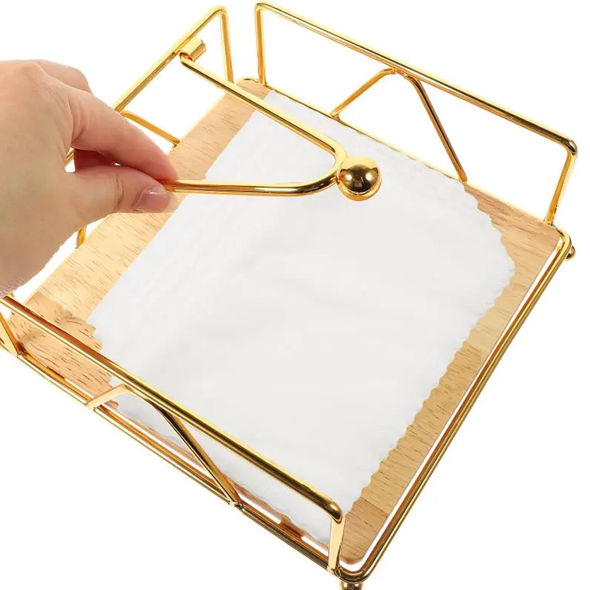 Wrought Iron Napkin Holder Square Serviette Rack Organiser Kitchen Serving Bar