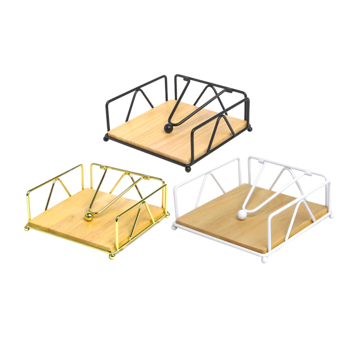 Wrought Iron Napkin Holder Square Serviette Rack Organiser Kitchen Serving Bar