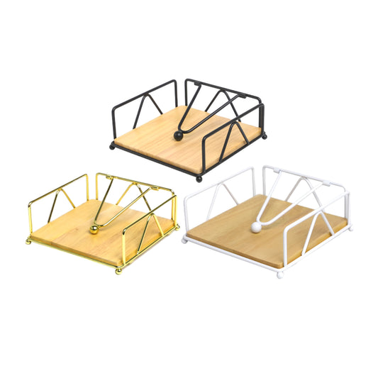 Wrought Iron Napkin Holder Square Serviette Rack Organiser Kitchen Serving Bar