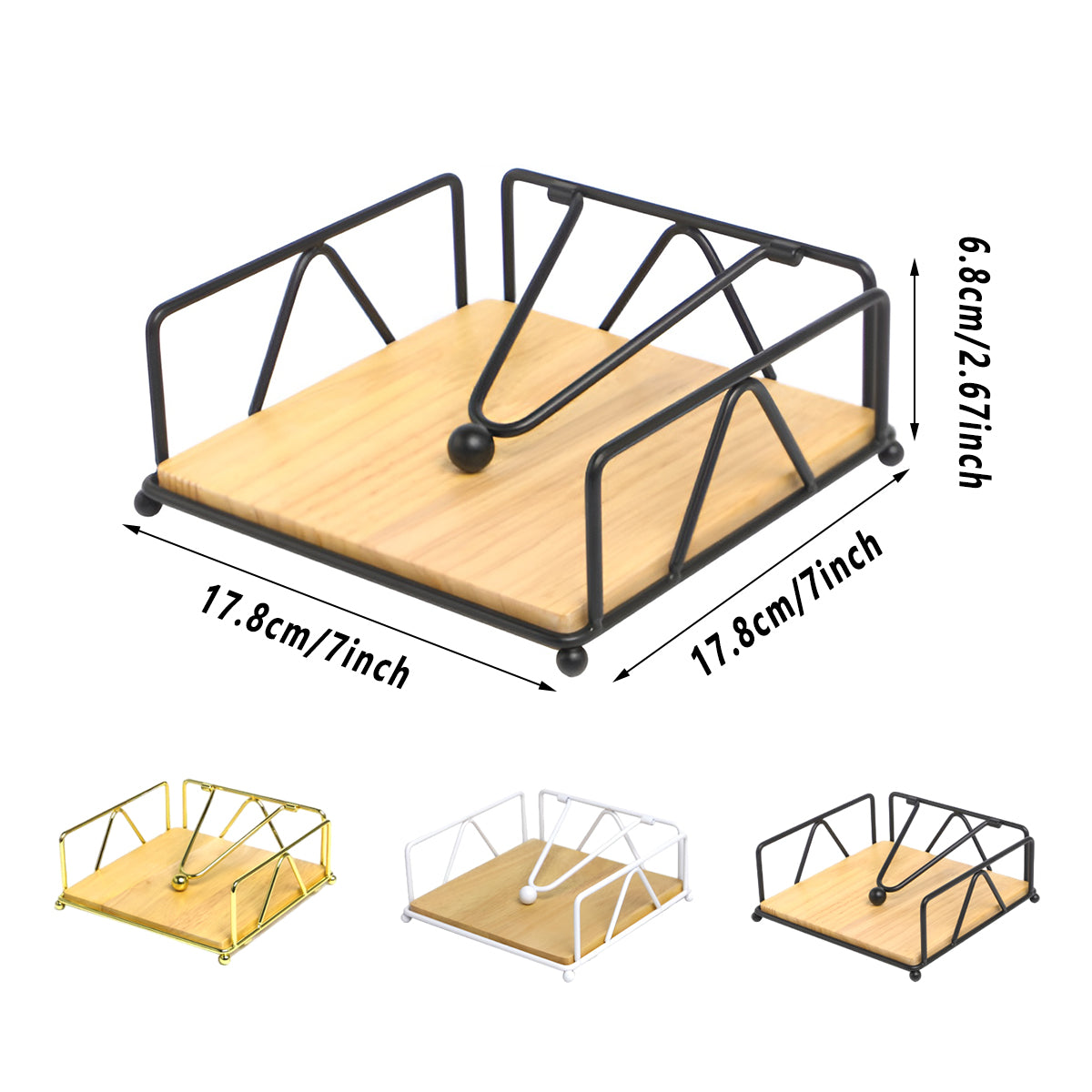 Wrought Iron Napkin Holder Square Serviette Rack Organiser Kitchen Serving Bar