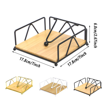 Wrought Iron Napkin Holder Square Serviette Rack Organiser Kitchen Serving Bar