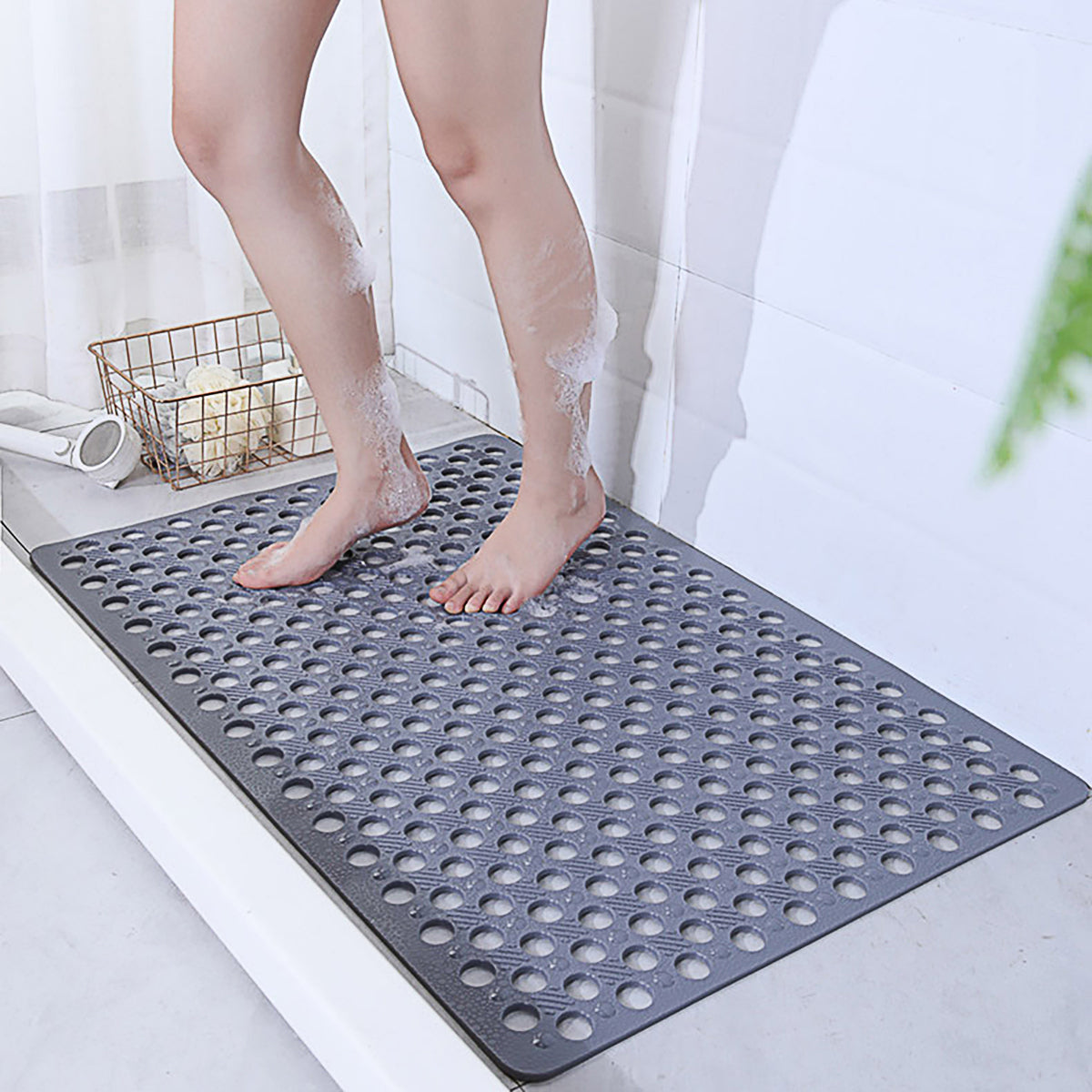 Non Slip PVC Shower Mat with Suction Cups for Bathroom Safety