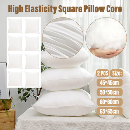 2pcs High Quality Square Pillow Inserts Soft Cushion Fillers Hotel Grade Use