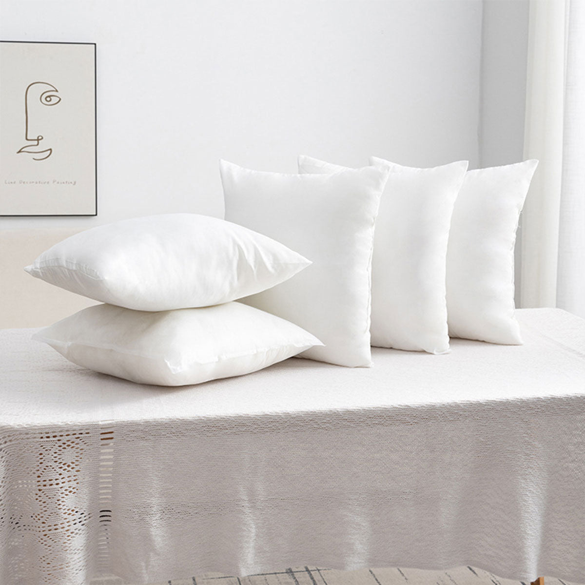2pcs High Quality Square Pillow Inserts Soft Cushion Fillers Hotel Grade Use
