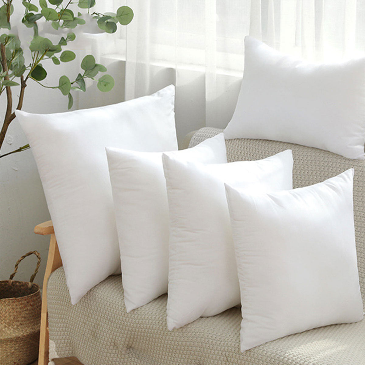 2pcs High Quality Square Pillow Inserts Soft Cushion Fillers Hotel Grade Use
