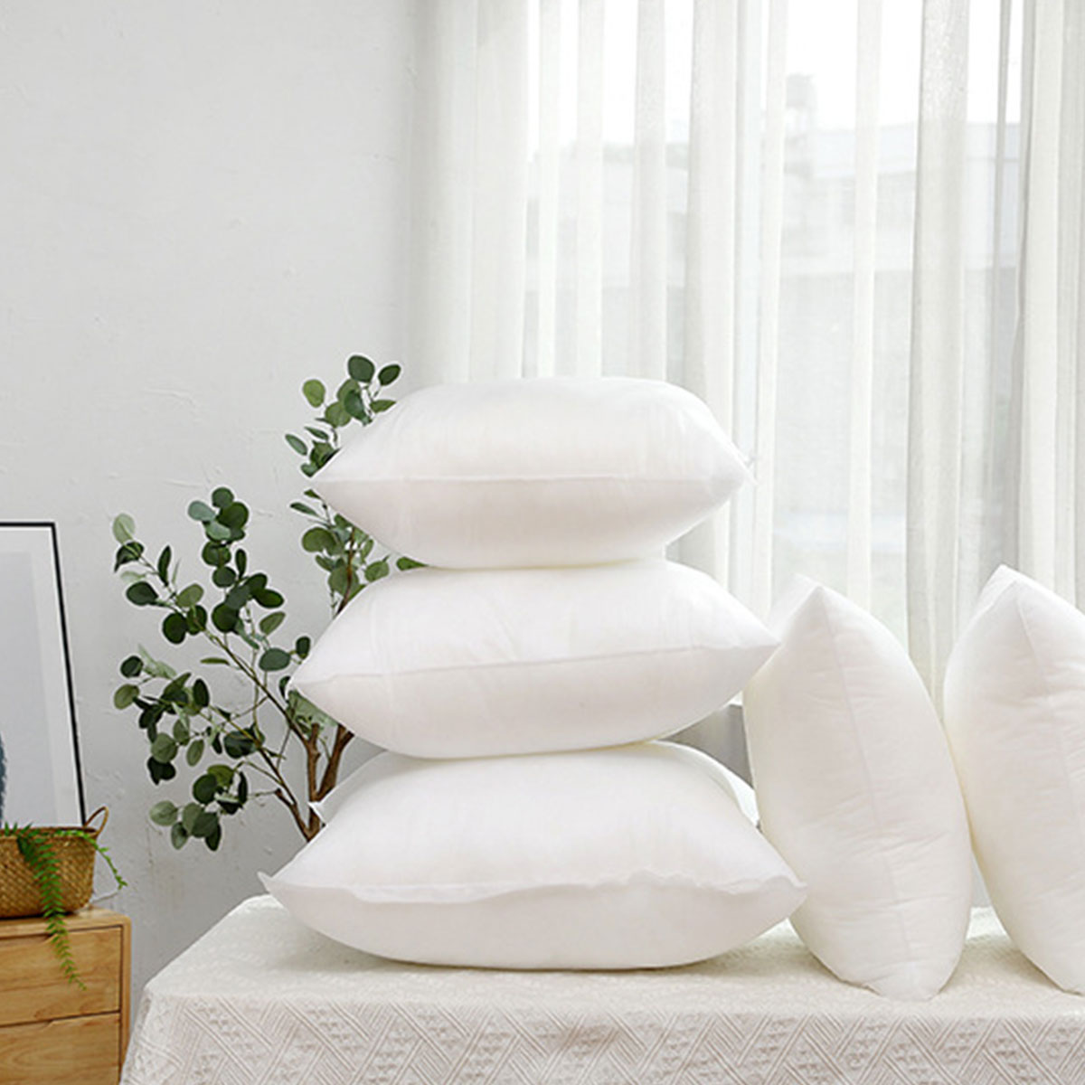 2pcs High Quality Square Pillow Inserts Soft Cushion Fillers Hotel Grade Use