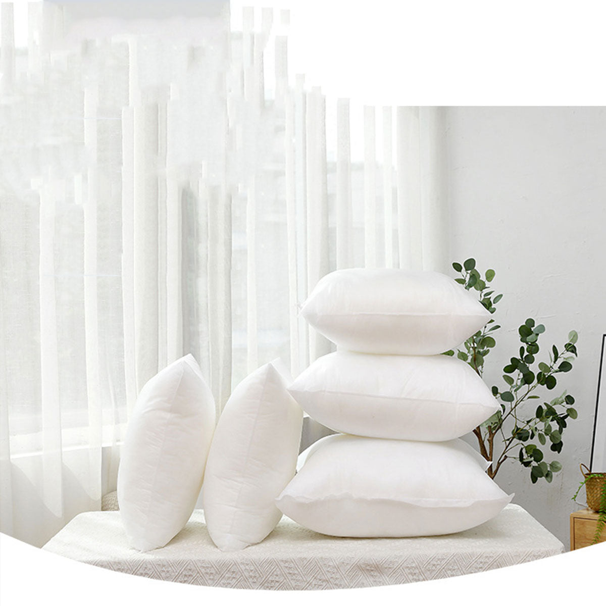 2pcs High Quality Square Pillow Inserts Soft Cushion Fillers Hotel Grade Use
