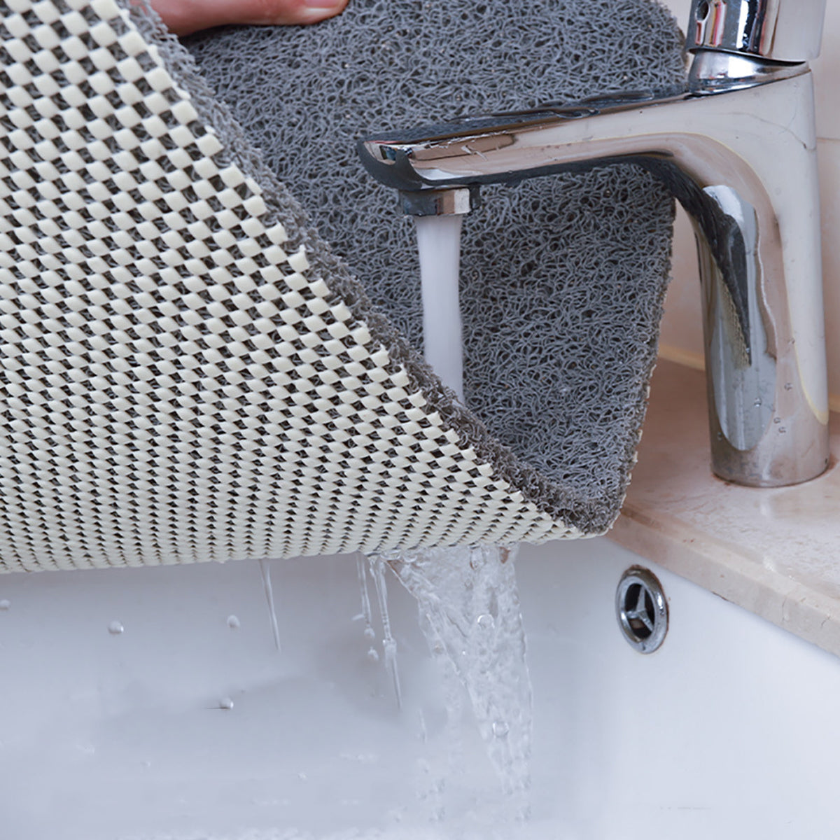 Waterproof Non Slip PVC Bathroom Mat Soft Washable Floor Rug