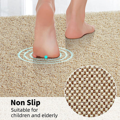 Waterproof Non Slip PVC Bathroom Mat Soft Washable Floor Rug