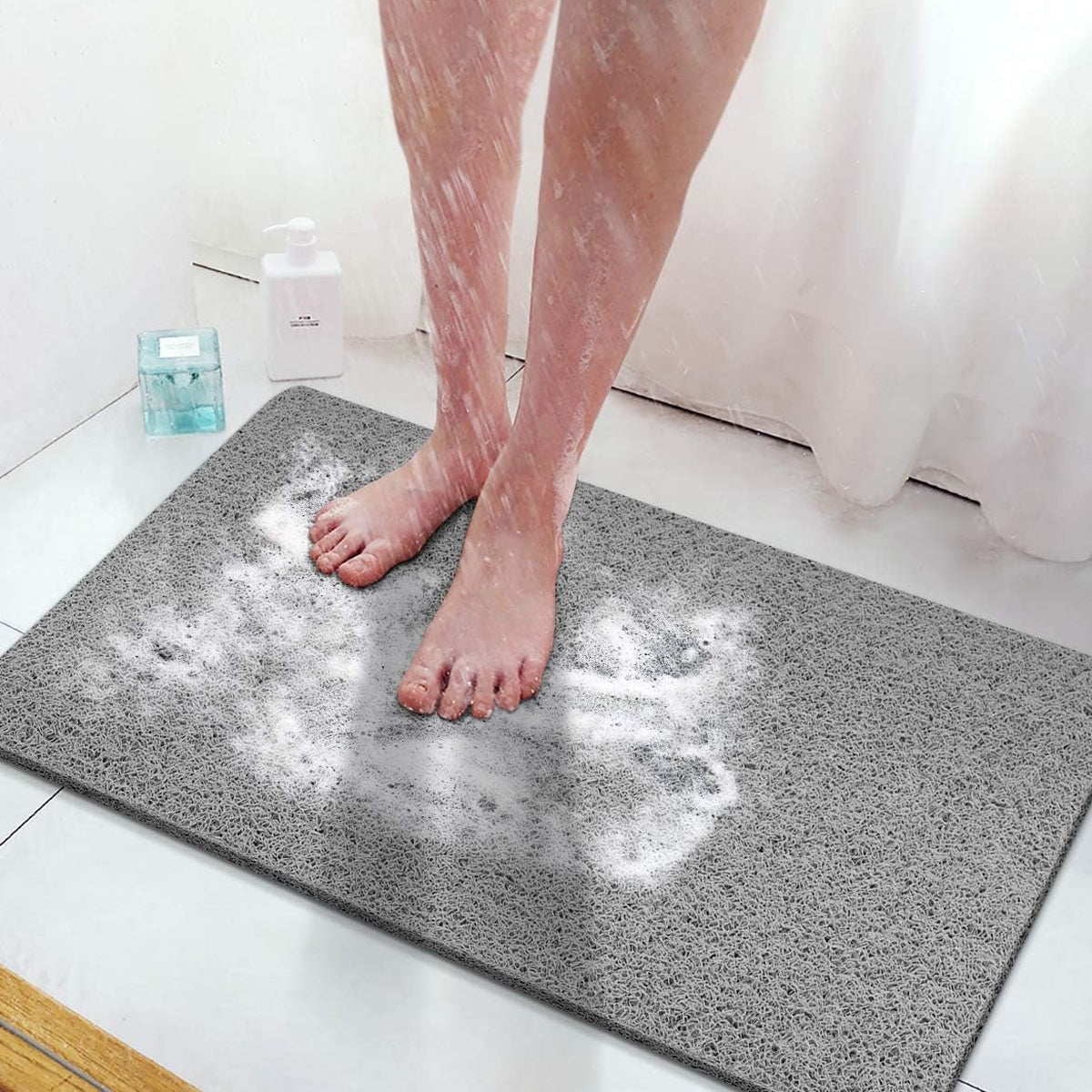 Waterproof Non Slip PVC Bathroom Mat Soft Washable Floor Rug
