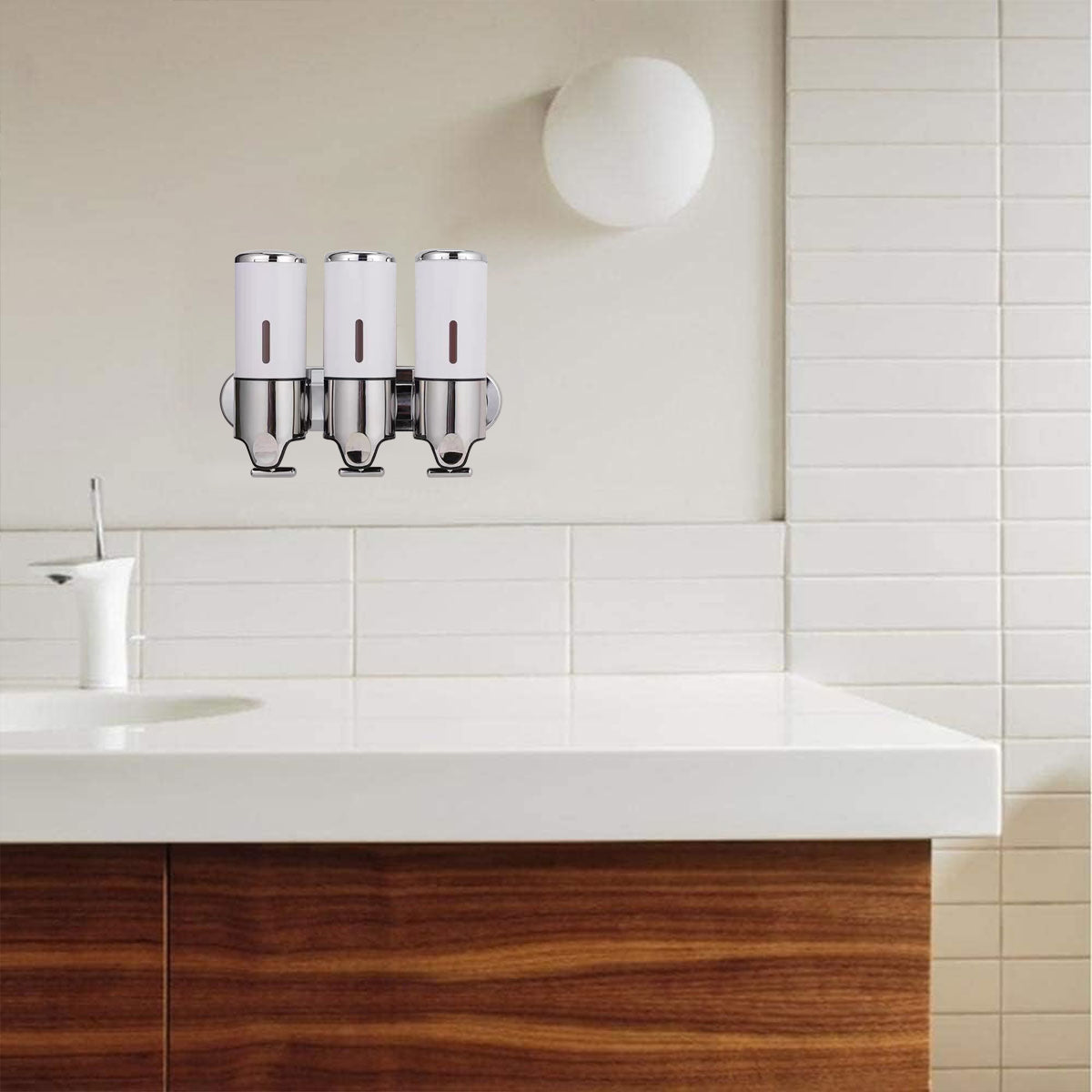 Hotel Wall Mounted Soap Dispenser with Level Window in White