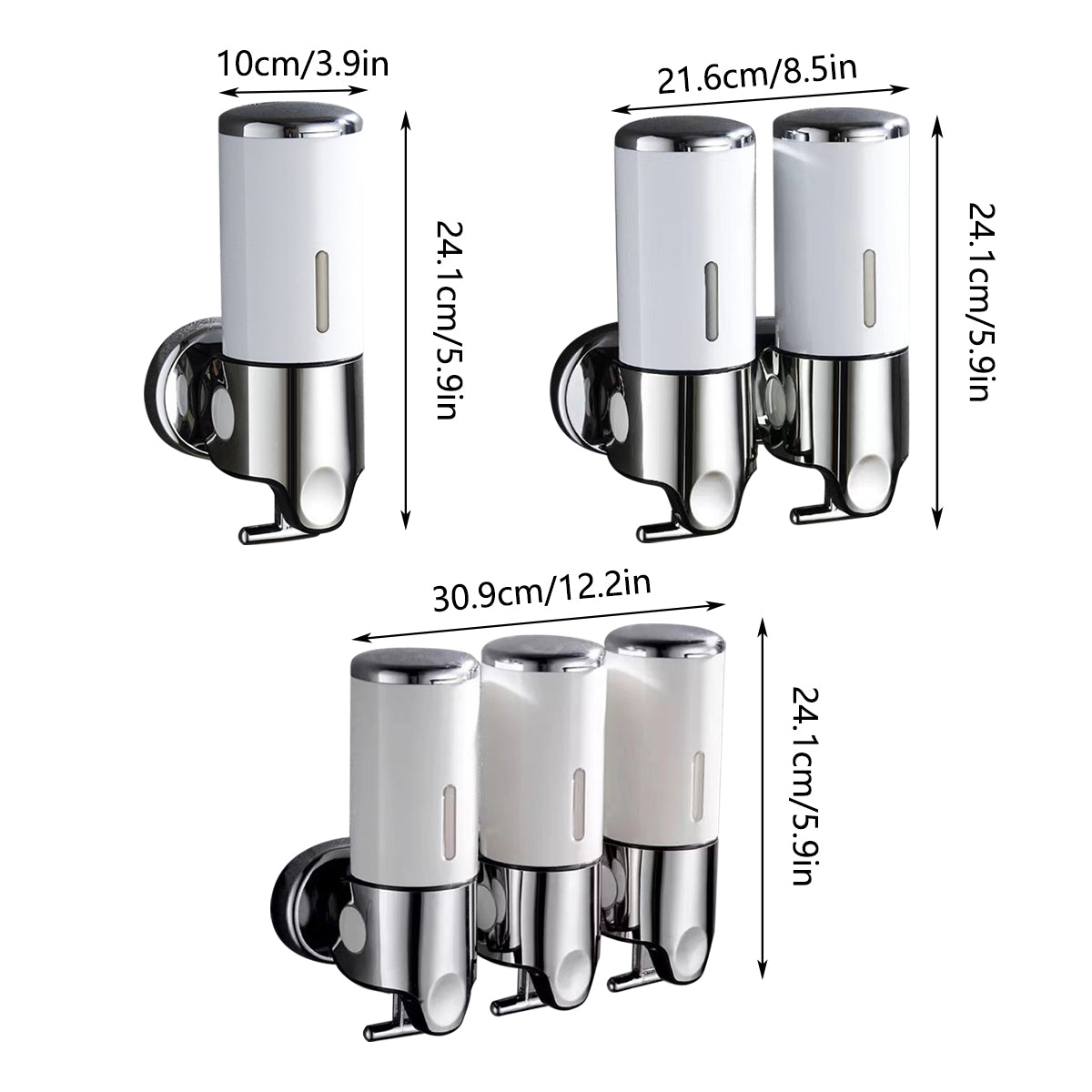 Hotel Wall Mounted Soap Dispenser with Level Window in White