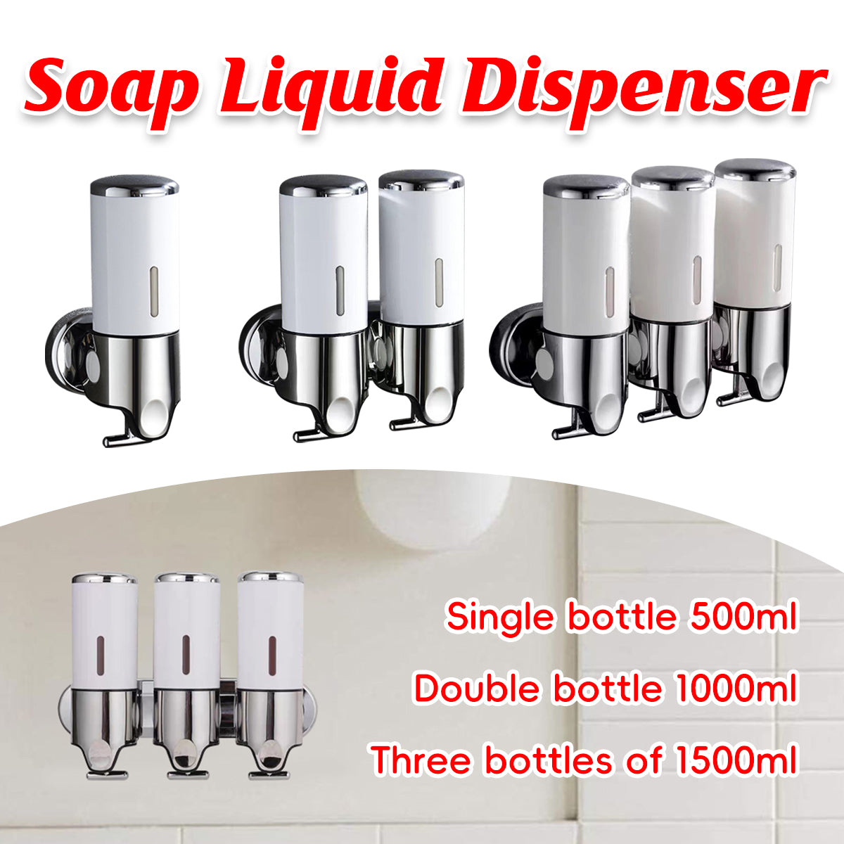 Hotel Wall Mounted Soap Dispenser with Level Window in White