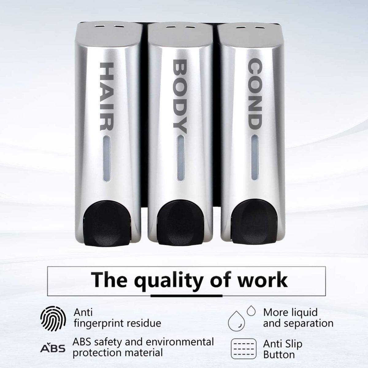 3 Chamber Options Wall Mounted Soap Dispenser in Silver