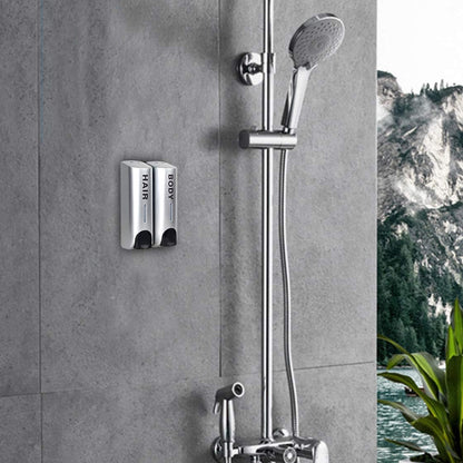 3 Chamber Options Wall Mounted Soap Dispenser in Silver