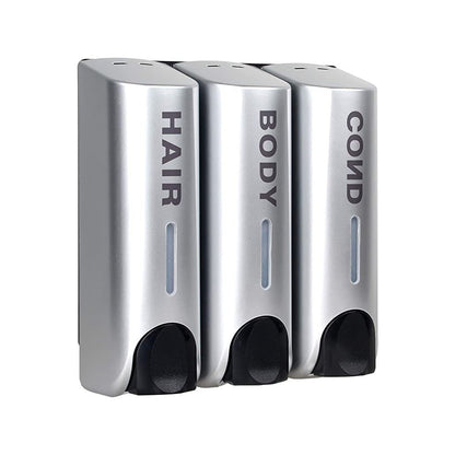 3 Chamber Options Wall Mounted Soap Dispenser in Silver