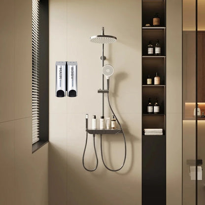 3 Chamber Options Wall Mounted Soap Dispenser in Silver