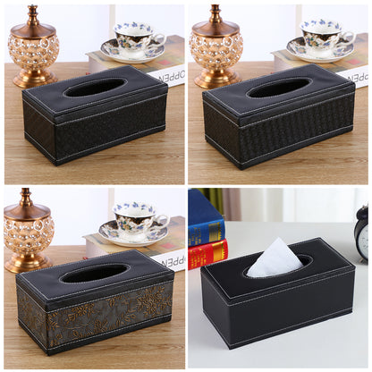 PU Leather Tissue Box Holder for Hotel and Office Table Decor