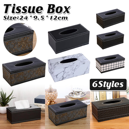 PU Leather Tissue Box Holder for Hotel and Office Table Decor