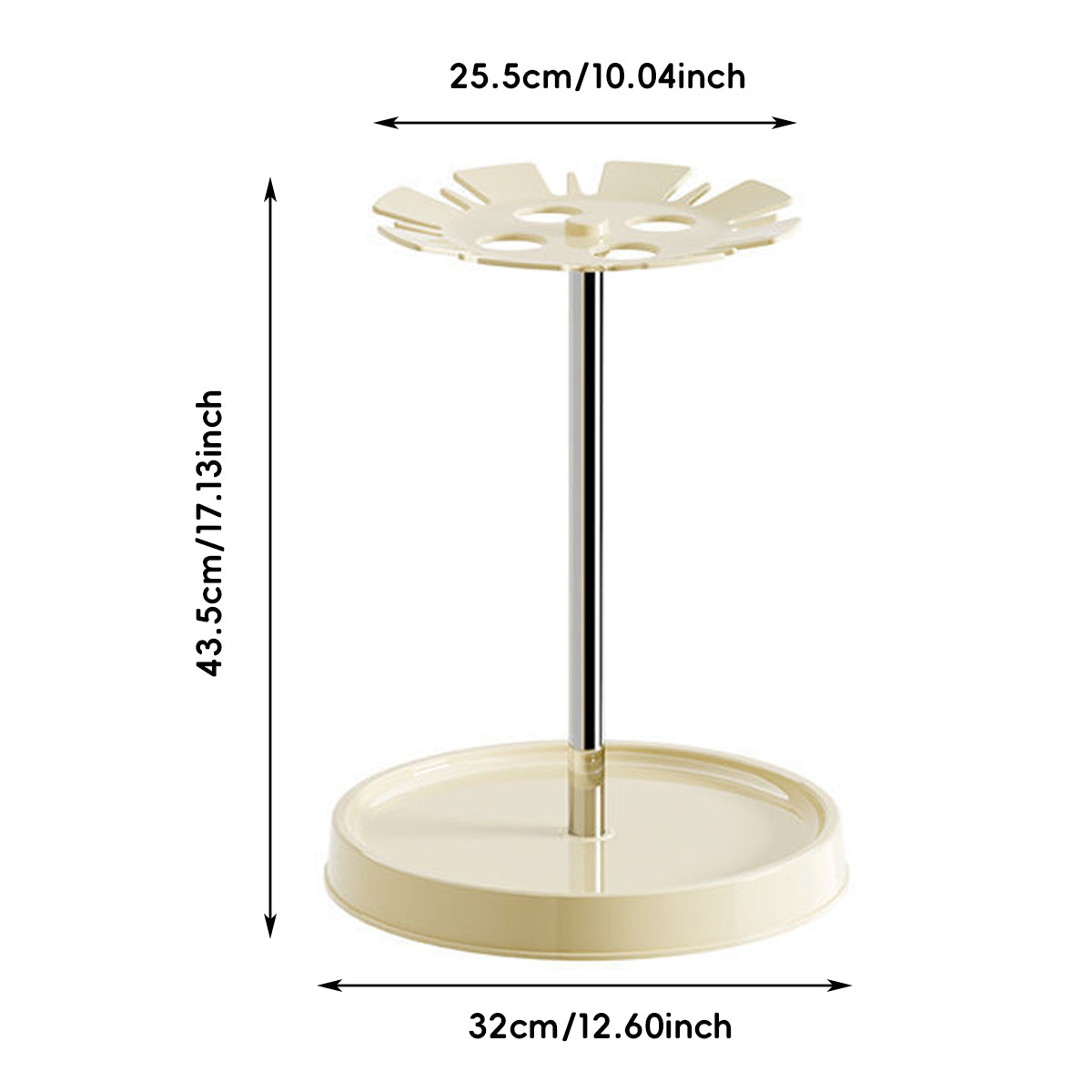 Umbrella Storage Rack with Drain Tray and Top Hooks