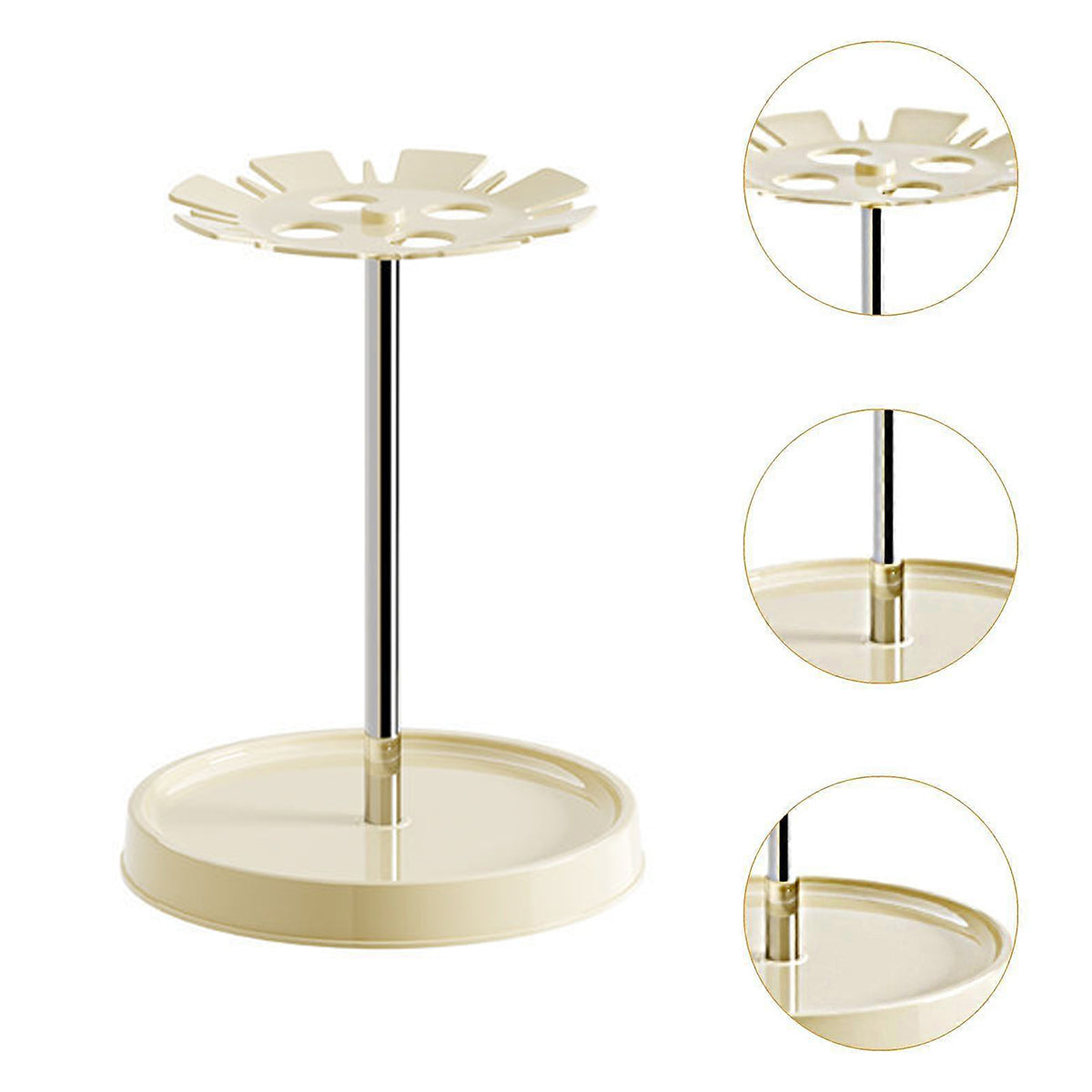 Umbrella Storage Rack with Drain Tray and Top Hooks