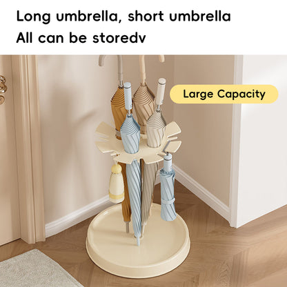 Umbrella Storage Rack with Drain Tray and Top Hooks