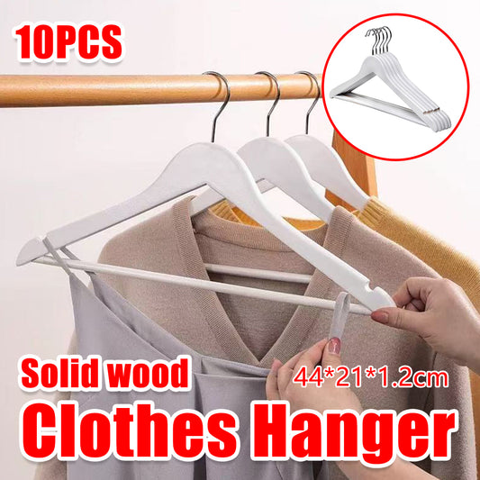 10PCS Wooden Suit Hangers with Slim Space Saving Design