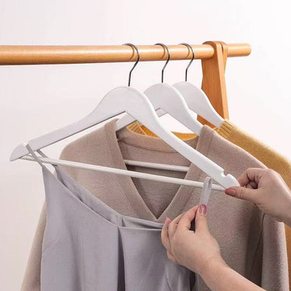 10PCS Wooden Suit Hangers with Slim Space Saving Design